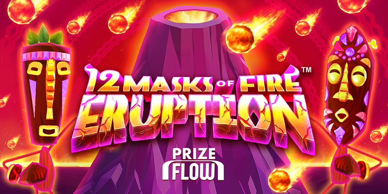 12 Masks of Fire Eruption Prize Flow slot official key art by Gameburger Studios