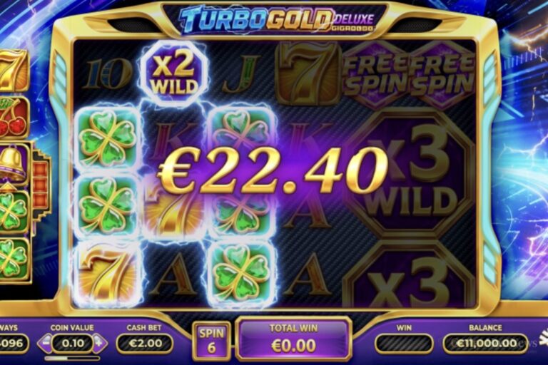 Turbo Gold Deluxe GigaBlox™ gameplay still. Image courtesy of Yggdrasil.
