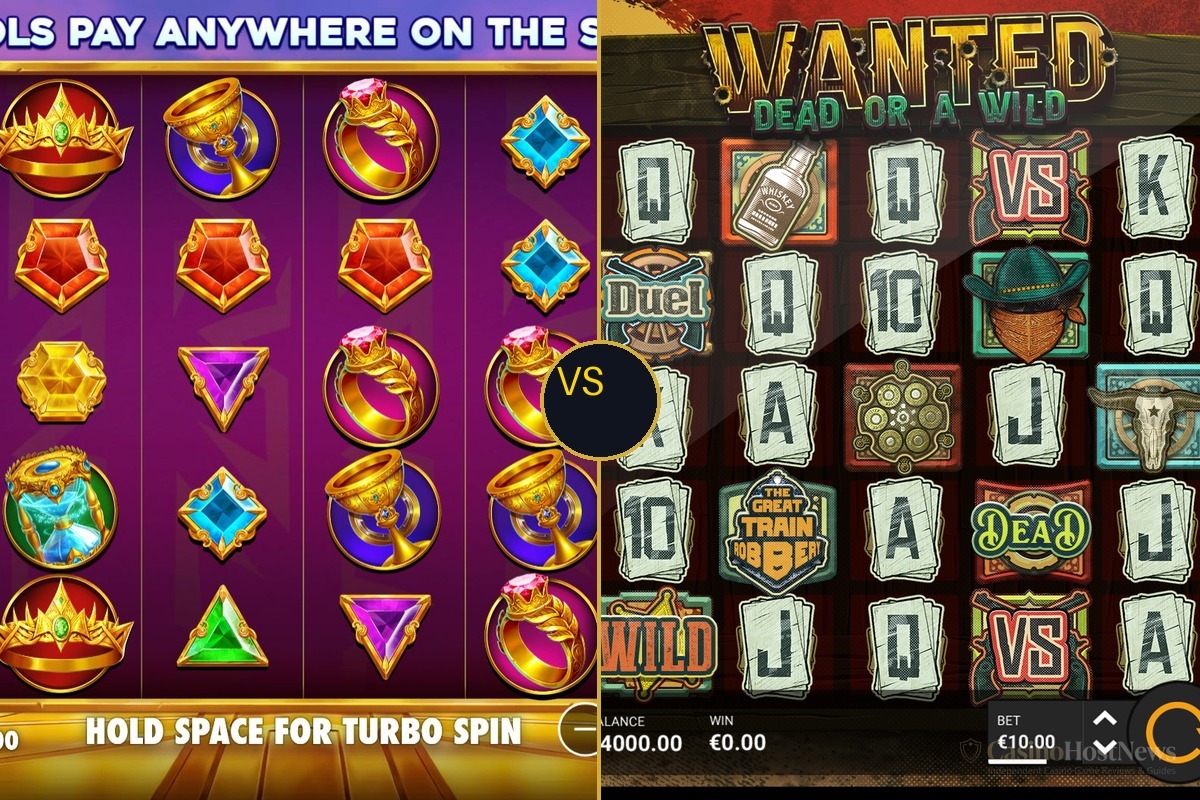 Gates of Olympus actual reels vs Wanted Dead or a Wild actual reels side by side showdown