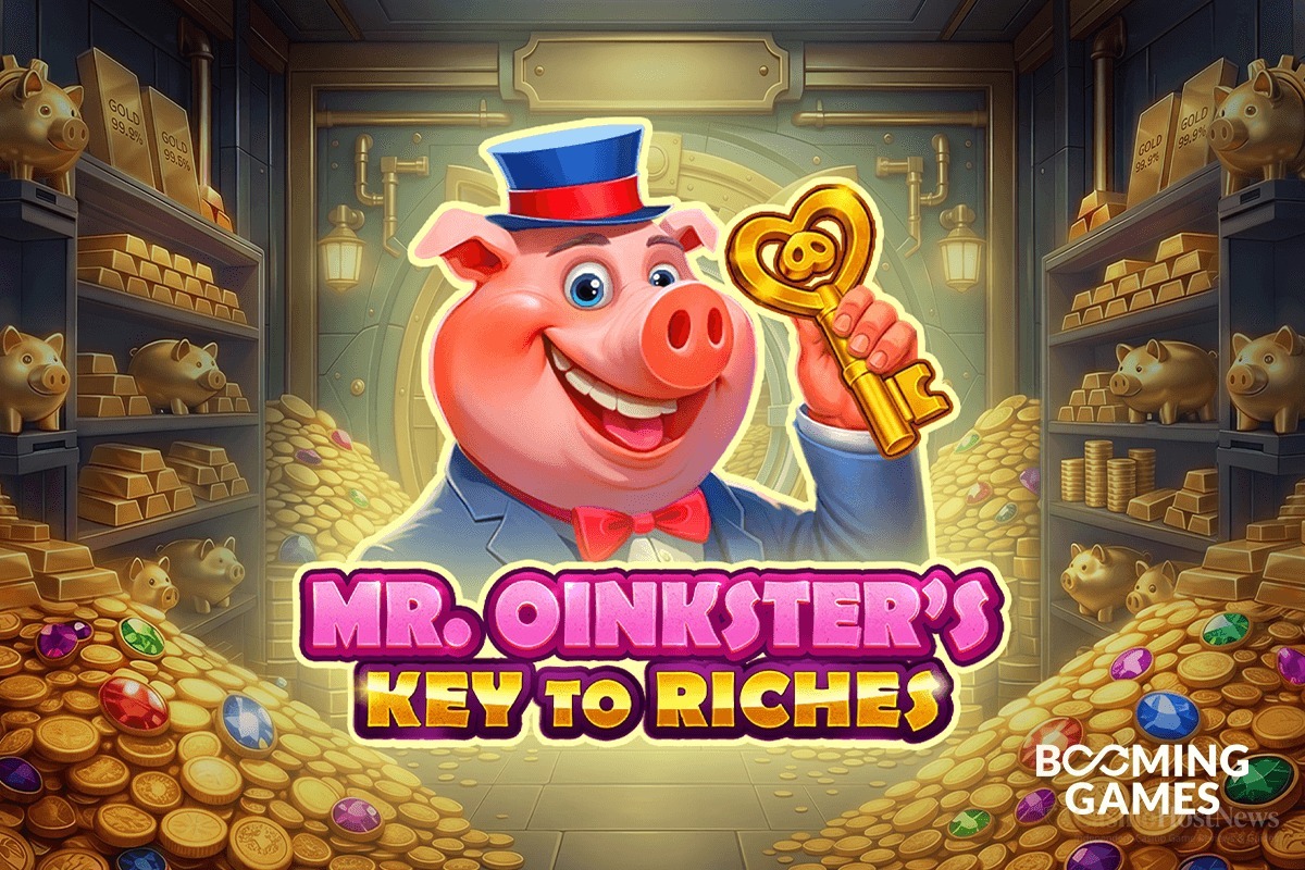 Mr. Oinkster's Key to Riches slot official game art by Booming Games